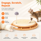 Natural Sisal Cat Scratcher with Ball Track – Interactive Scratching Toy for Cats