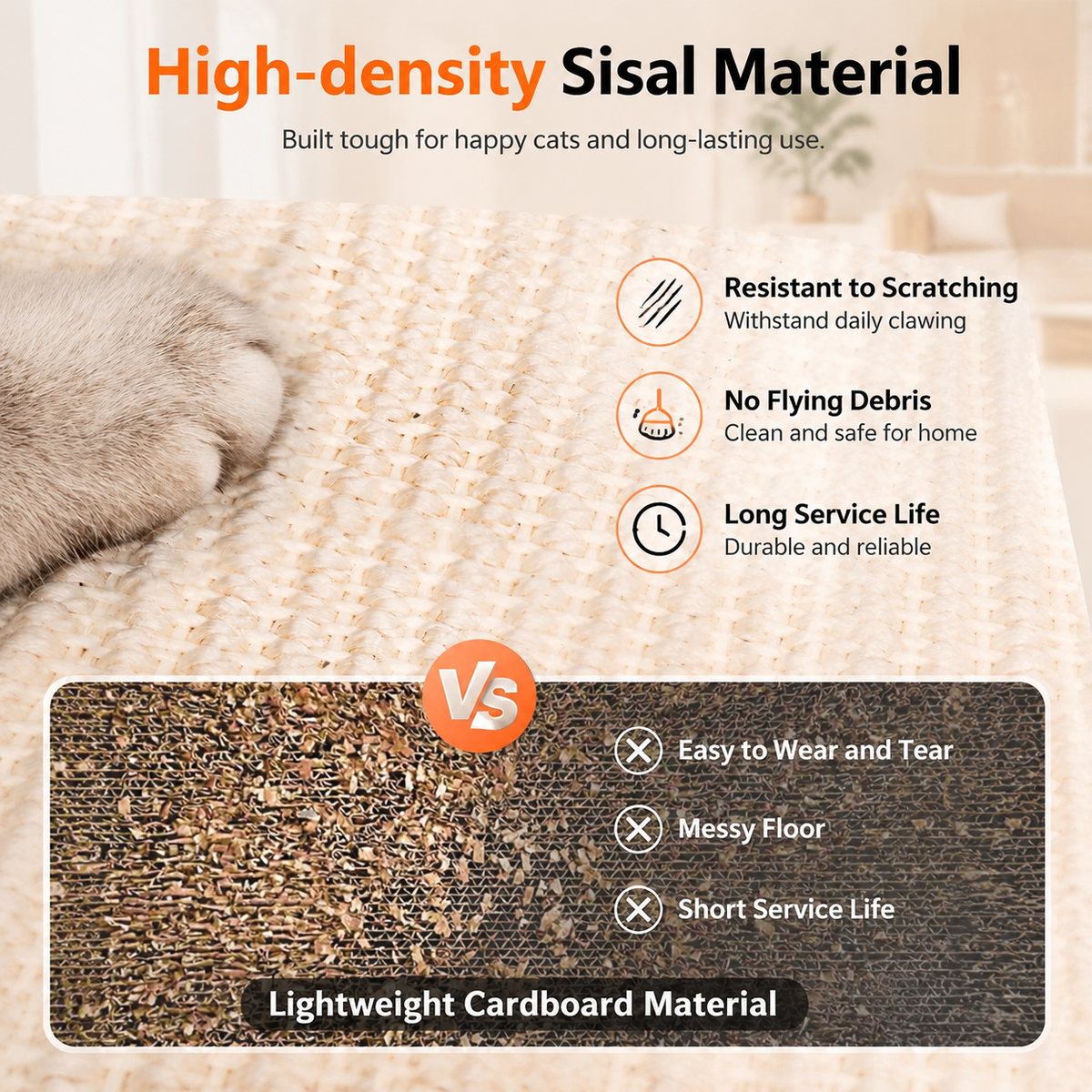 Natural Sisal Cat Scratcher with Ball Track – Interactive Scratching Toy for Cats