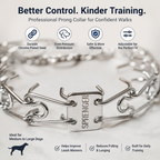2.25mm Prong Dog Training Collar – Adjustable 14" Chrome-Plated Steel Pinch Collar